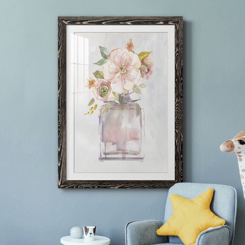 Mini Bouquet I - Peinture encadrée, H 37,5 po x l 27,5 po x P 1,5 po, Toile avec cadre noir