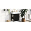 Armoire de salle de bain flottante noire - lavabo en céramique de 21,6 po, rangement à gauche, meuble-lavabo moderne 21,6 po avec lavabo-1814137876