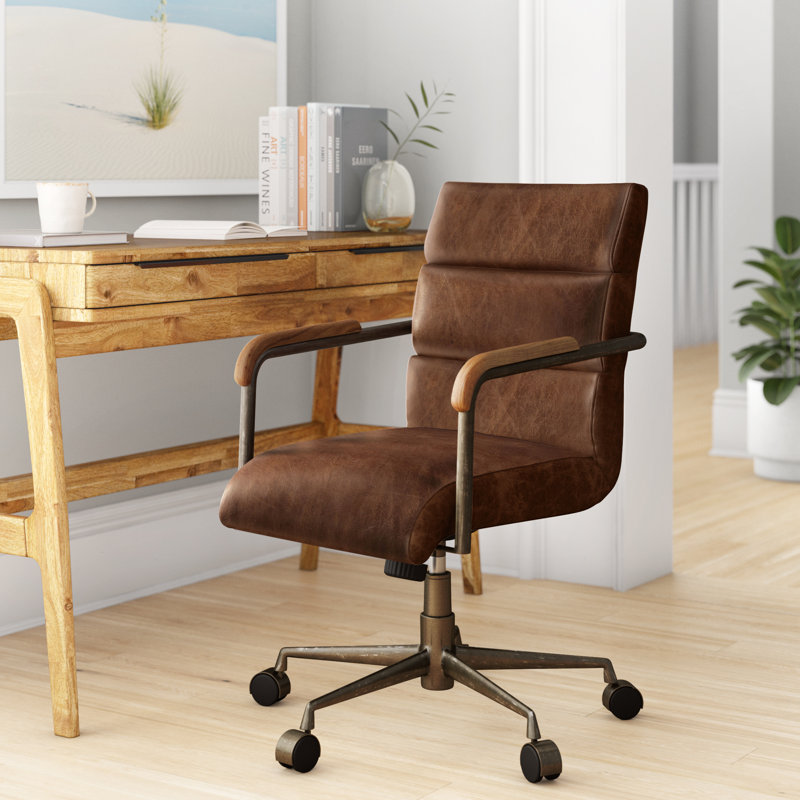Chaise de bureau Littell, Brun rétro