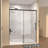 60" W × 72" H Single Sliding Shower Door,5Mm Fixed Glass And 6Mm Sliding Glass Frameless , Clear Tempered Glass, Stainless Steel Handle-128960784