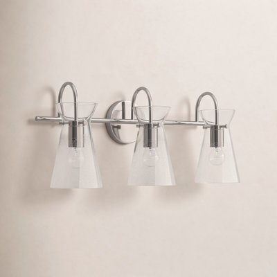 3 Light Crackled Dimmable Vanity Light