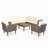 9-Piece Patio Rattan Furniture Set, Outdoor Conversation Set With Acacia Wood Legs And Tabletop, PE Rattan Sectional Sofa Set With Coffee Table, Washable Cushion-1588696238