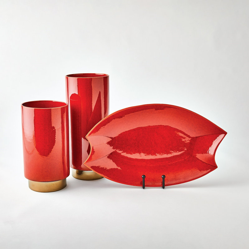 Ceramic / Porcelain Decorative Plate, Red