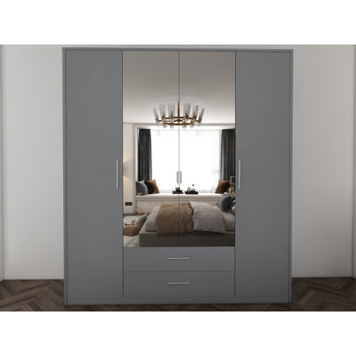 Pamel 4 Door Manufactured Wood Wardrobe