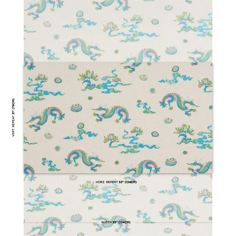 Tissu de broderie Hanlun Dragon, Naturel