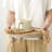 Rustic Round Wood Tray Riser Farmhouse Pedestal