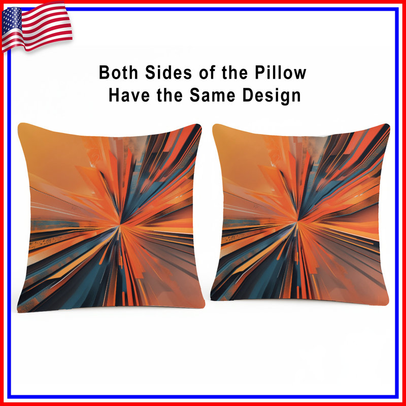 Coussins décoratifs Dynamic Orange Burst, 20 x 20 inches