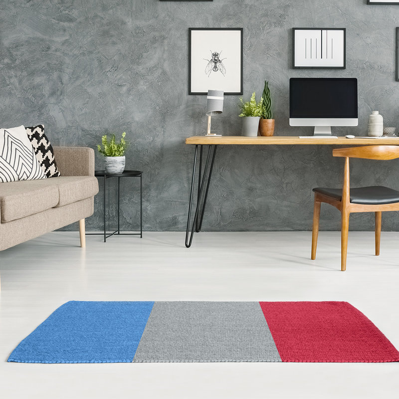 Tapis gris à rayures de football rouge tennessee, Rectangle 2 pi x 3 pi