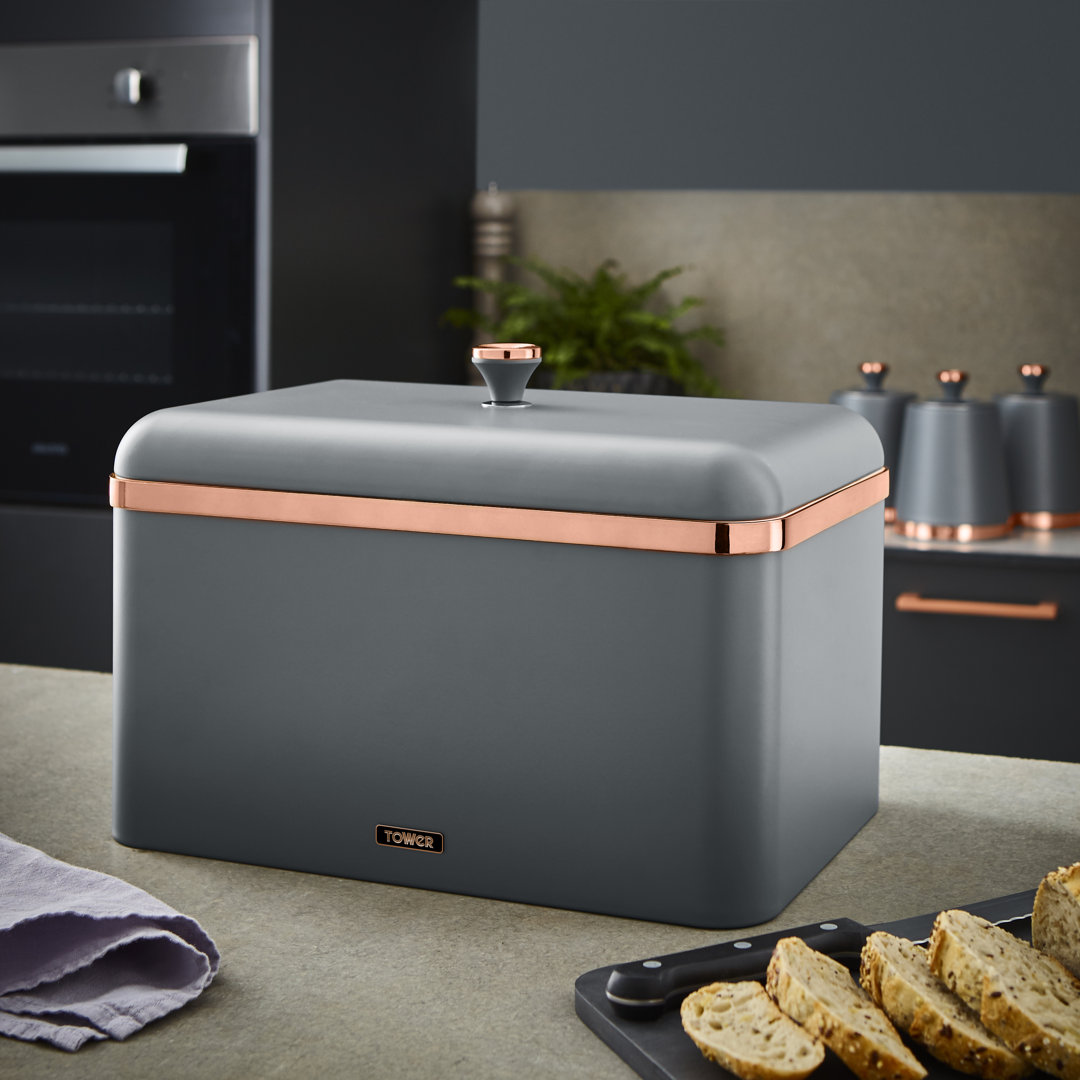 Tower Cavaletto Bread Bin with Removable Lid and Durable Steel Body