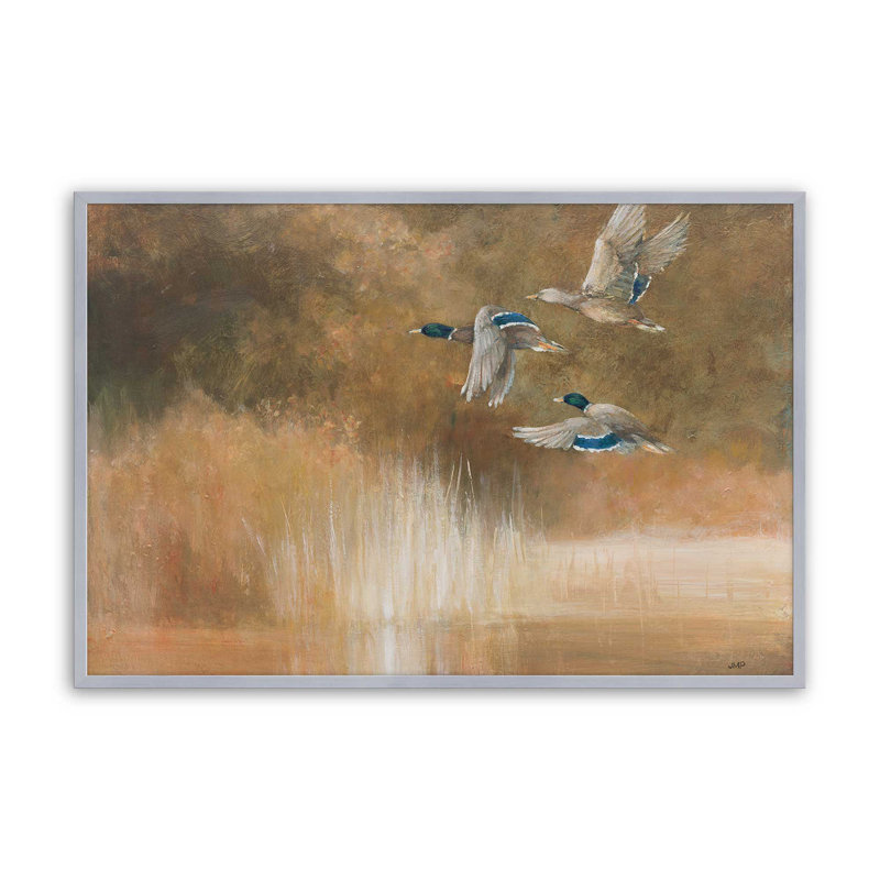 «Life On The Lake» par Julia Purinton, reproduction d'art, H 36 po x l 48 po, Argent