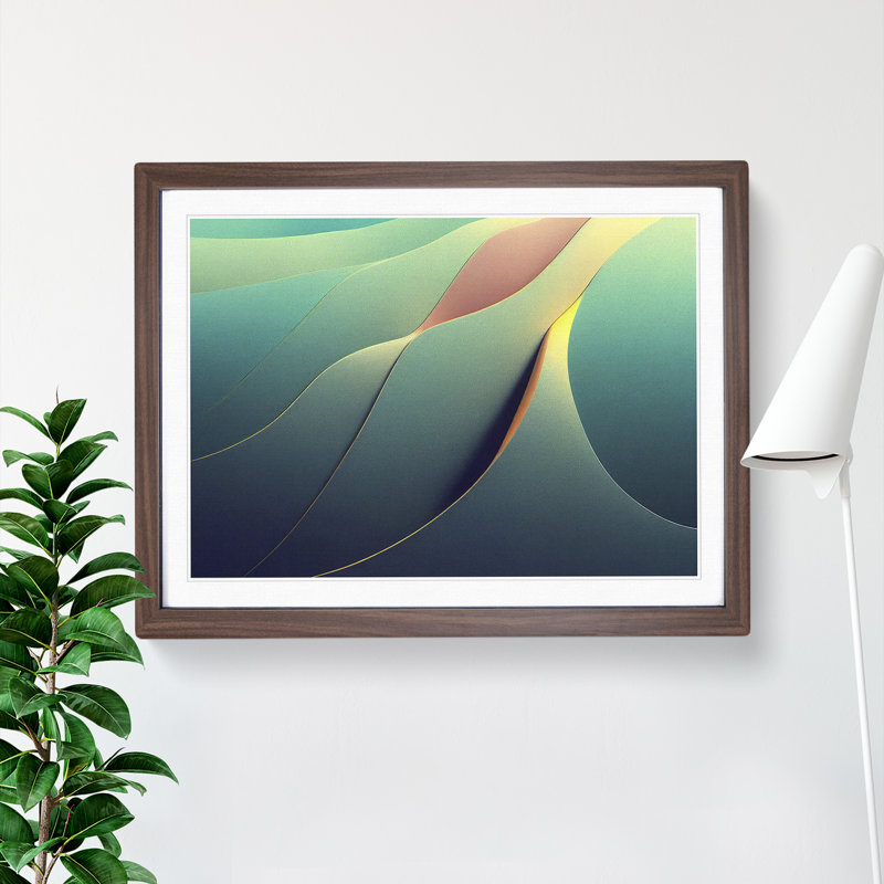 Handsome Abstract - Single Picture Frame Print, 25cm H x 34cm W x 2cm D, Walnut Framed