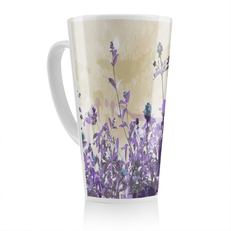 Flowers Latte Mug, Purple/Yellow