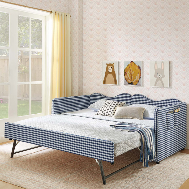 Lit de jour avec lit gigogne escamotable, Dark Blue, Twin