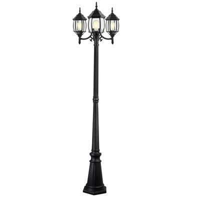 Lampadaire en aluminium noir à 3 lumières H 85,43 po