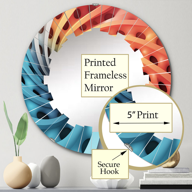Grammerson - Miroir mural moderne rond, 24 po x 24 po