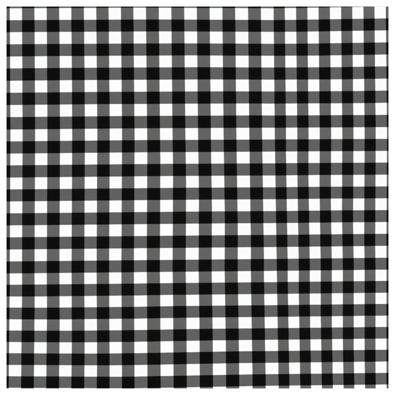 Couvre-lit matelassé noir et blanc Gingham, Grand lit