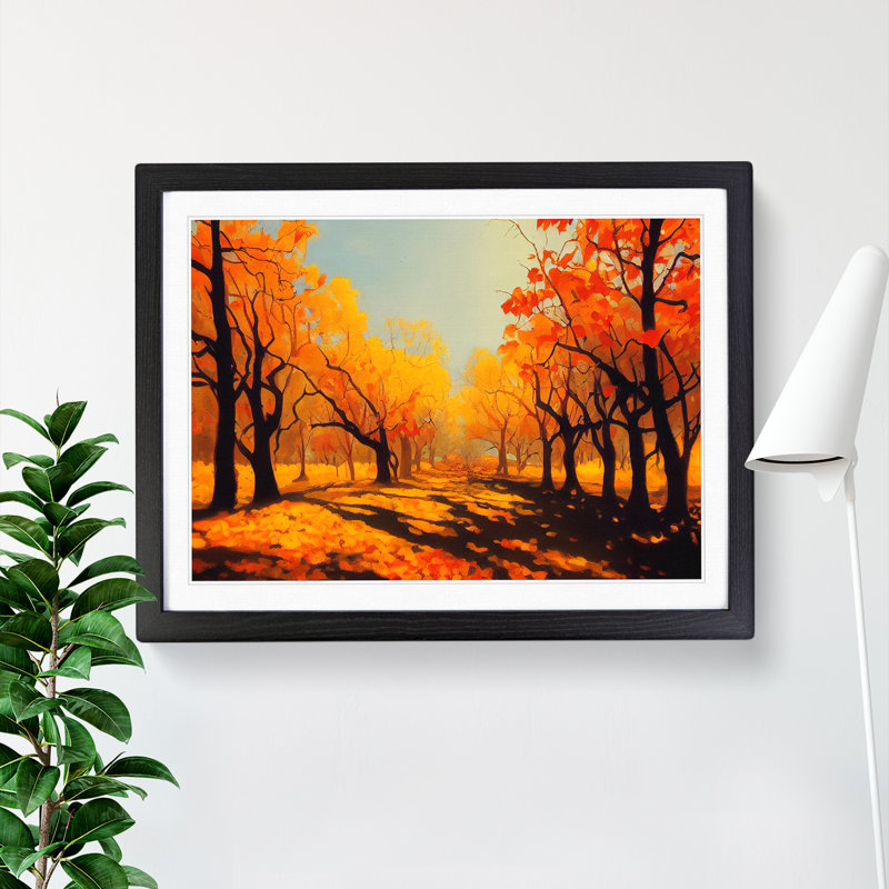 Sweet Autumn Forest - Single Picture Frame Painting, Black Framed, 46cm H x 64cm W x 2cm D