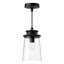Luminaire suspendu d'extérieur noir mat à 1 lumière H 10,13 po Volana