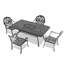 Ensemble repas 5 pièces avec coussins, table de salle à manger d'extérieur avec chaises