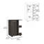 Chariot-bar espresso en carbone H 32 po, armoire de rangement, avec 4 roues, 1 espace de rangement divisé avec 1 tablette, 1 porte pliante, une division verticale centrale pour 6 bouteilles et 2 tablettes latérales avec façade en aluminium-1637482549