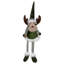 Figurine de Noël orignal suspendu à pattes rayées assis - 20 po - vert et blanc