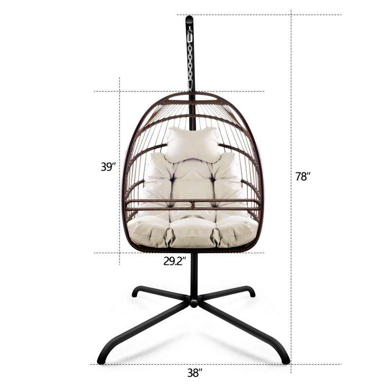 Fauteuil pivotant avec support en C, Beige/brun