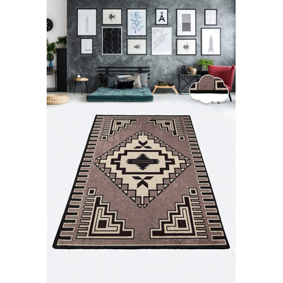 Soft & Durable Area Rug, 6.6 x 9.5 Feet, 100% Polyester, Antibacterial, Non-Slip Underside, 0.4 in Pile Height | Machine Washable, Easy Care | Perfect for Living Room, Bedroom, and Dining Areas