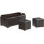 Banc de rangement avec 2 repose-pieds latéraux