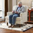 Cream Vintage Armchair With Linen Upholstery And Antique Turned Rubber Wood Legs, For Magazine Reading In Bedroom Upholstered Comfortable Book-133870571