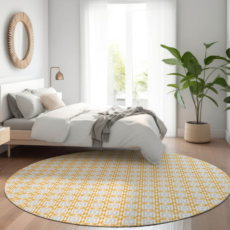 Tapis intérieur / extérieur Loreen avec envers antidérapant, Rond 8 pi