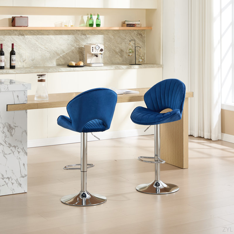 Ensemble de 2 tabourets de bar réglables avec dossier et repose-pieds, chaises de bar à hauteur de comptoir pour la cuisine