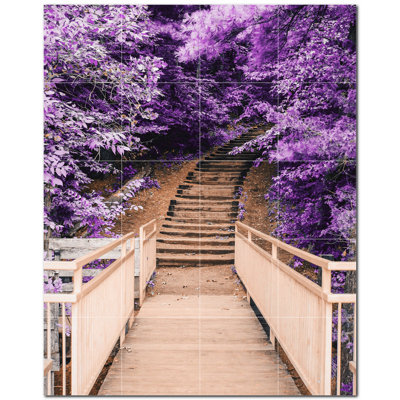 Bridge Photo 4.25 in. x 4.25 in. Ceramic Decorative Mural