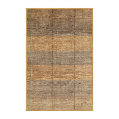 Tapis contemporain vert / brun