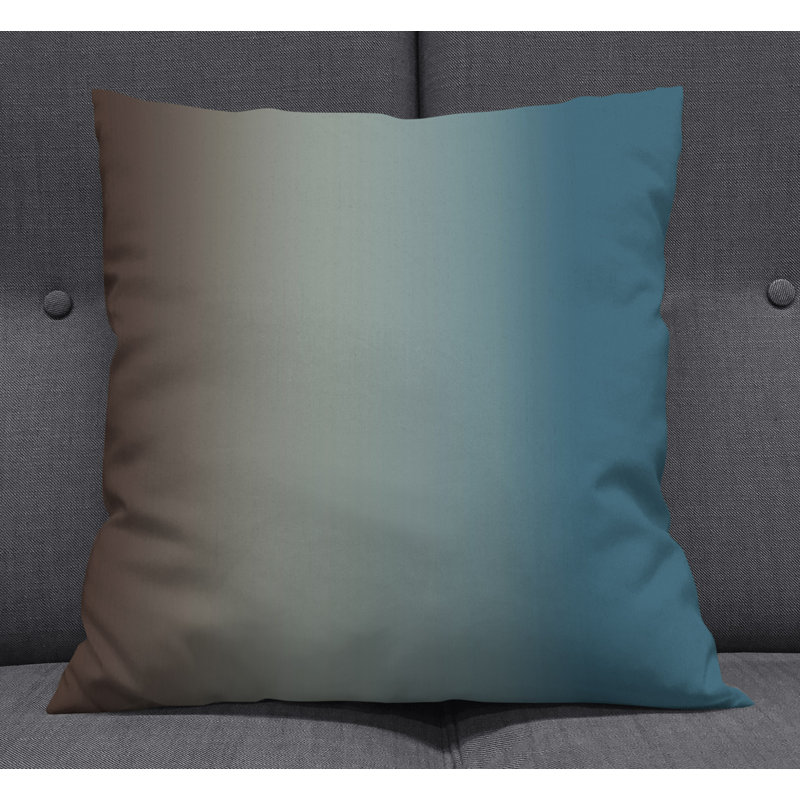 Throw Pillow With Insert, Blue/Brown Ombre 3, 20"H x 20"W