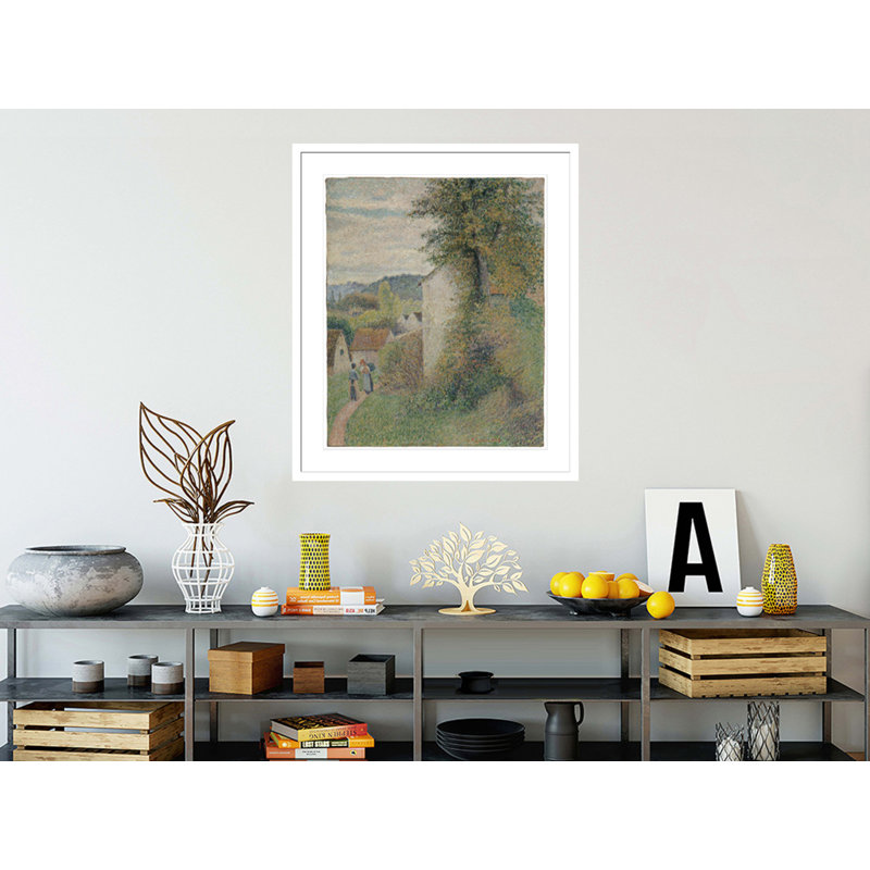 «The Path» par Camille Pissarro - estampe numérique encadrée, H 39,48 po x l 33,5 po