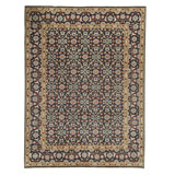 Soho Wool Oriental Area Rug in Blue/Camel/Light Blue