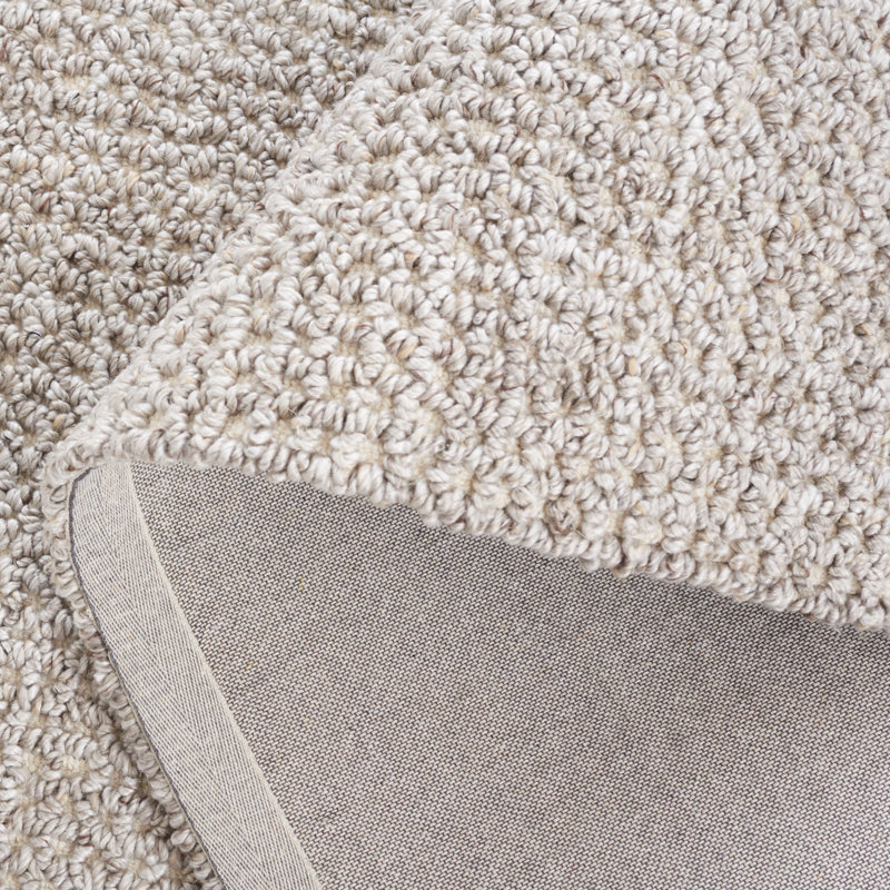 Maighdlin Abstract Hand Tufted Pet Yarn/Wool/Cotton Rug in Light Brown/Brown/Gray, Rectangle 5' x 8'