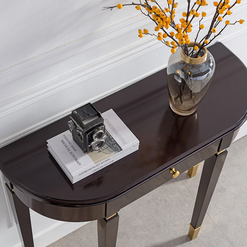 Console luxueuse en bois d'hévéa massif, H 33,46 po x l 47,2 po x P 12,6 po