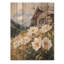 Pivoines au bord de la montagne - décoration murale en bois de pivoines - sur bois de pin naturel-338701041