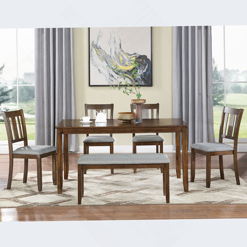 Ensemble de table de salle à manger 6 pièces pour des espaces de salle à manger harmonieux, idéal pour les réunions de famille et les occasions formelles