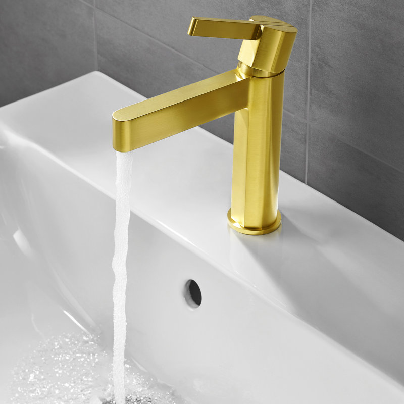 Stila Single Hole Single-Handle Bathroom Faucet , Brushed Gold