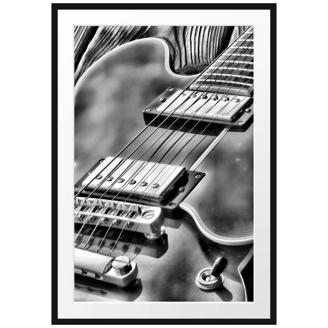 Gerahmtes Poster E-Gitarre