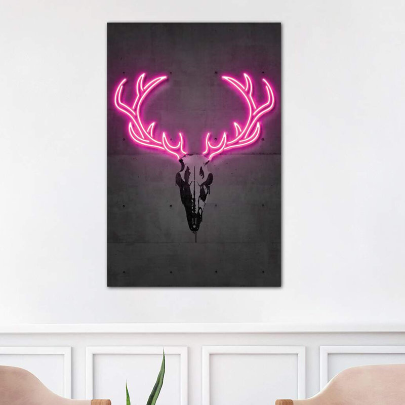 Deer Skull by Octavian Mielu - Wrapped Canvas Print, 101.6 cm H x 66.04 cm W x 3.175 cm D