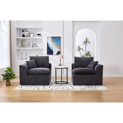Modulaire 2 places avec canapé-lit, housses de coussin confortables et amovibles, mousse haute, conception ergonomique pour les appartements, revêtement en velours côtelé doux, accoudoir incurvé haut amovible, sans assemblage