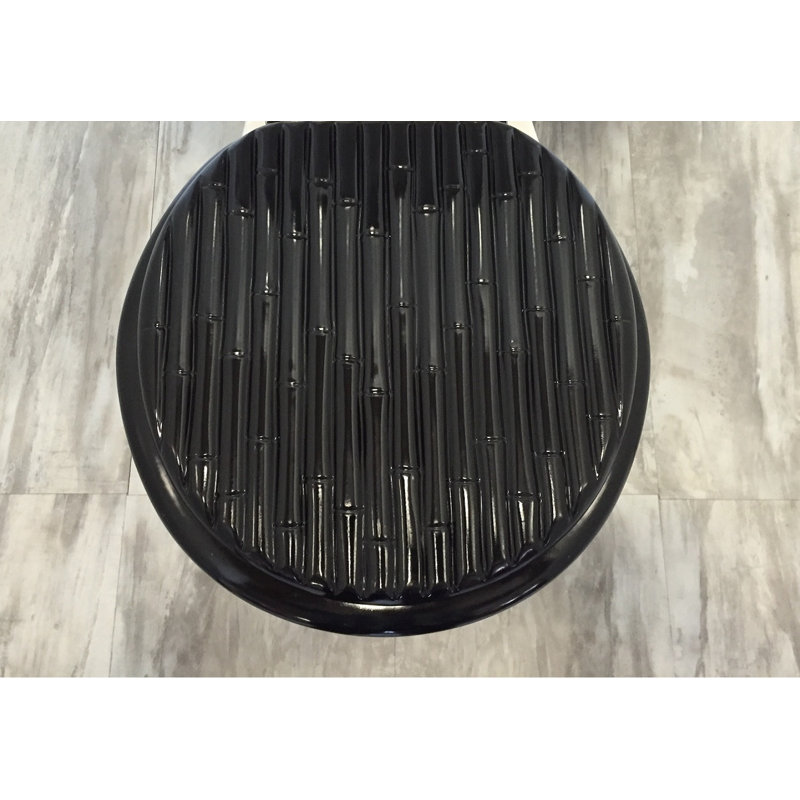 Siège de toilette moulé rond, Bambou noir