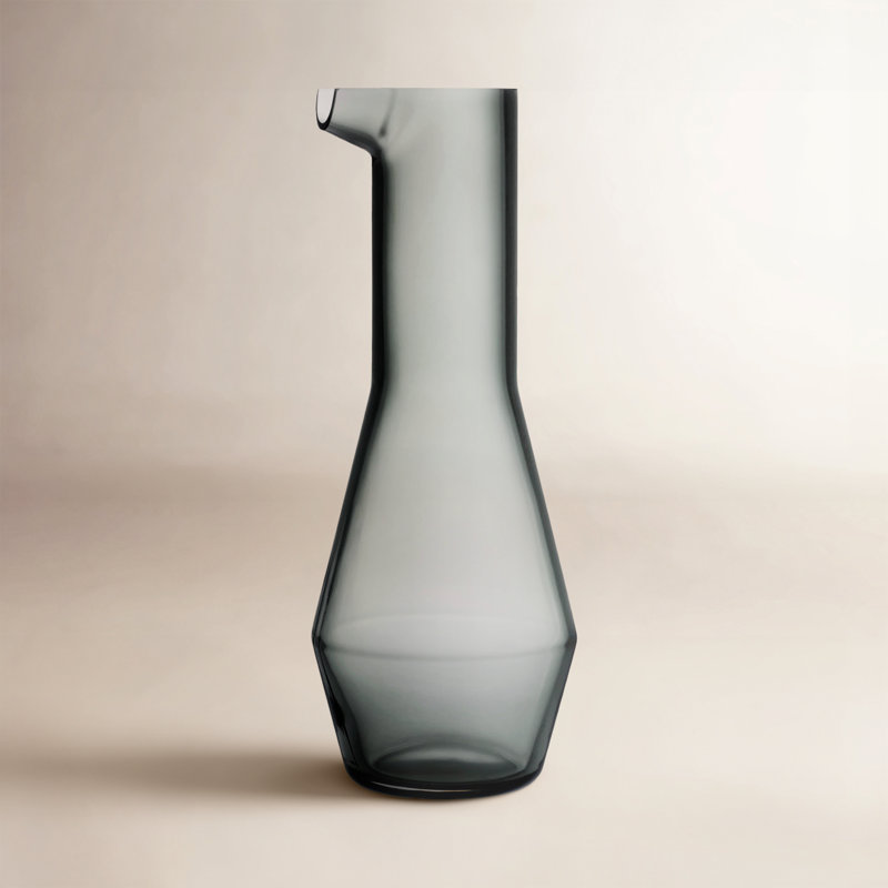 Beak Crystal Lead Free Crystal Carafe, Smoke
