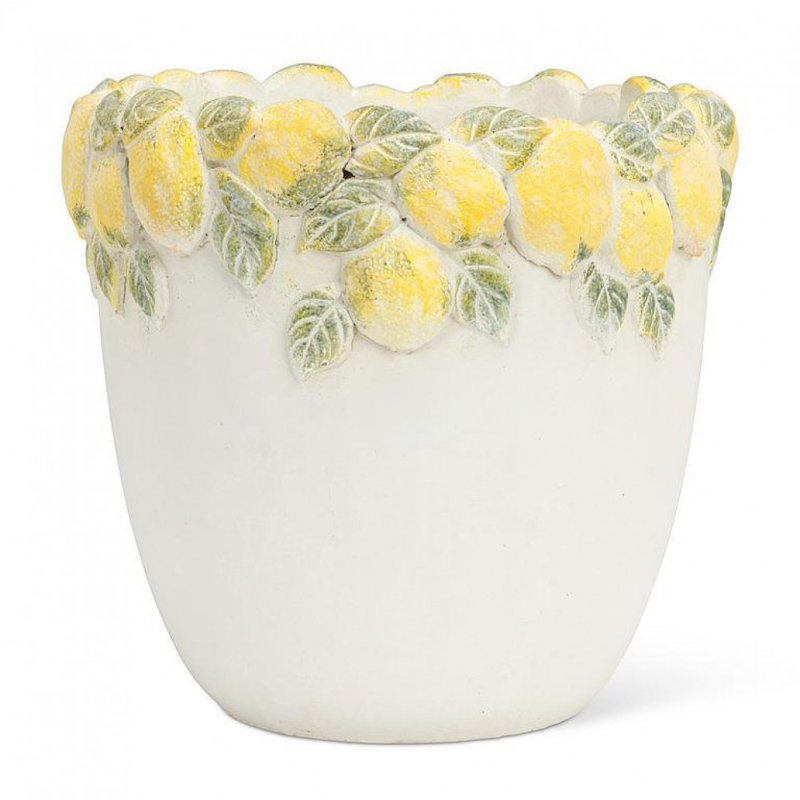 Large Lemon Edge Planter, 9" H x 9.5" W x 9.5" D