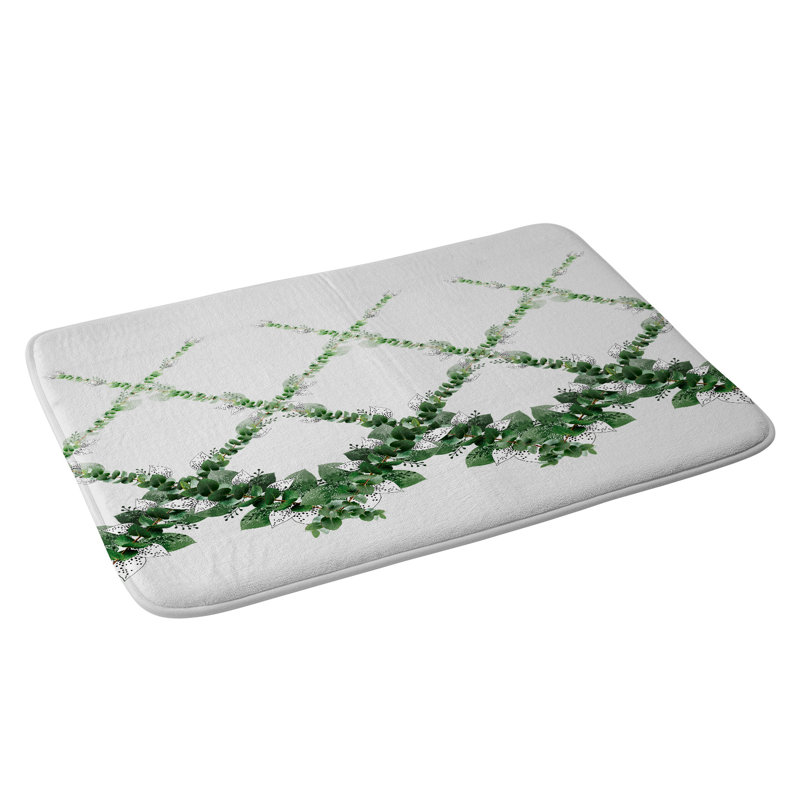 Tapis pour salle de bain guirlande eucalyptus