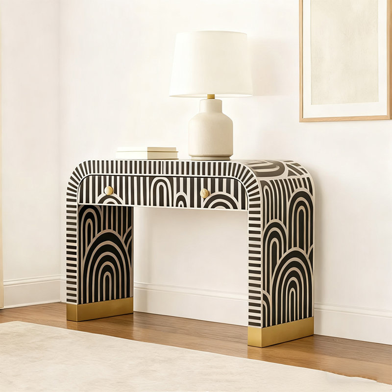 Retro Minimalist Multifunctional Console Table, 29.92" H x 47.24" W x 17.72" D