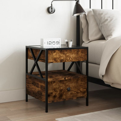 Daneli 40 cm W Steel Bedside Table